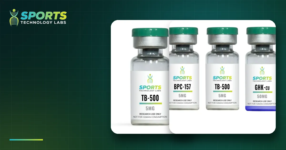 Sports Technology Labs TB-500 1 Sports Technology Labs TB-500 vial and Glow stack